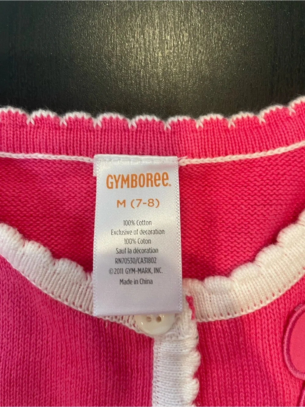 Gymboree Bright Pink Knit Cardigan with Flower Applique